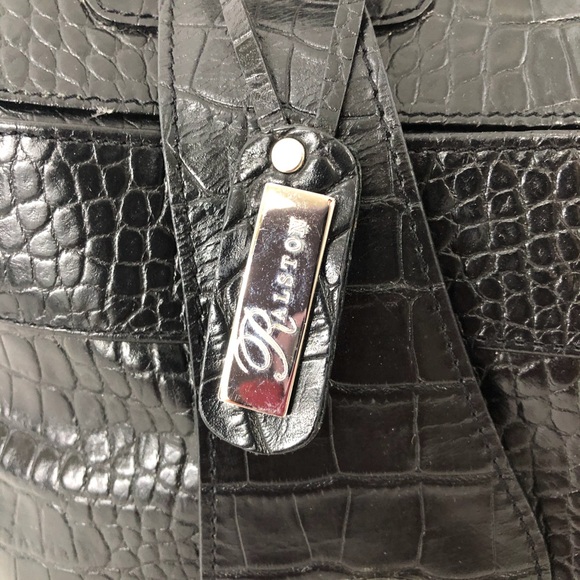 Ralston Raquel Black Croc Patent Leather Large Bag - Picture 4 of 8